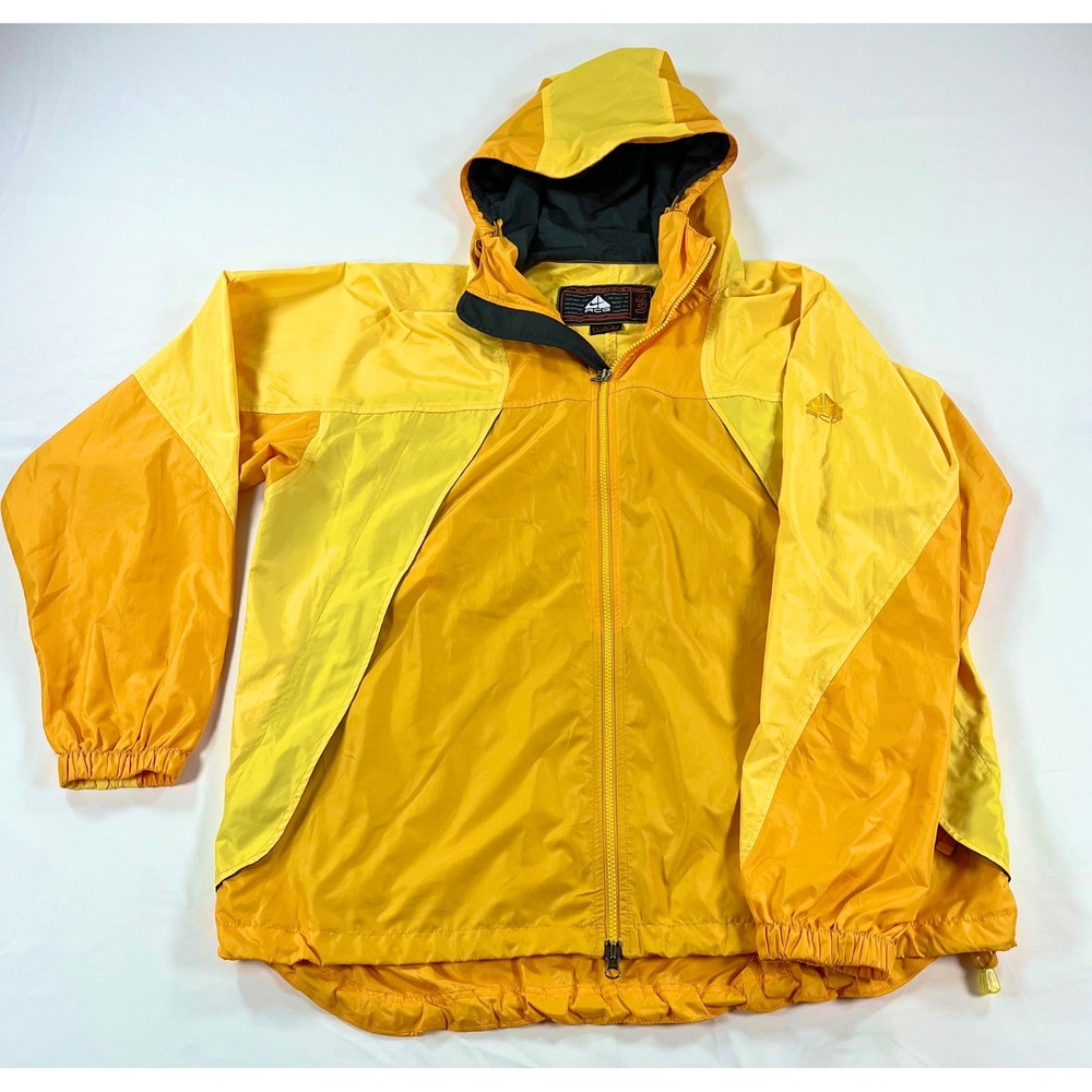 Vintage 90s Nike ACG Outer Layer 3 Windbreaker Jacket Yellow Gorpcore Men's L